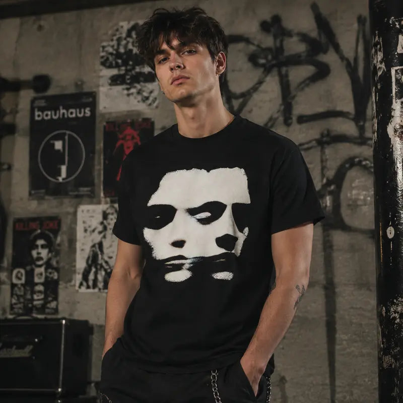 Y2K 90s 2Face Echo Hip-Hop T-Shirt - HeawyCotton Retro Rap Graphic Tee for Men Casual Menswear