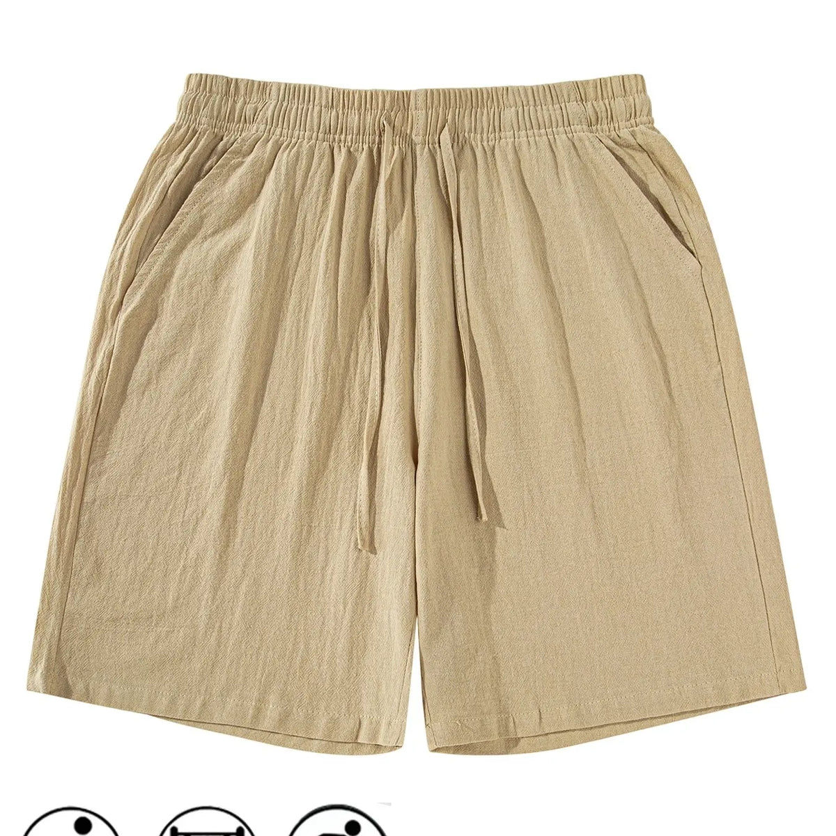 Men's Plain Linen Shorts, Casual Tropical Beach Shorts, Drawstring Waist Design, Summer Comfortable Bottoms, Breathable Comfy Shorts, Ideal for Daily Wear and Leisure Activities