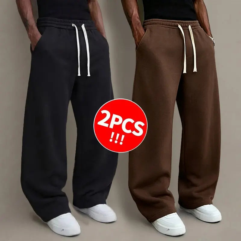 Men’s knit long pants for autumn/winter, 2-pack available (also offered as single item), hot sale during mid-season promotions