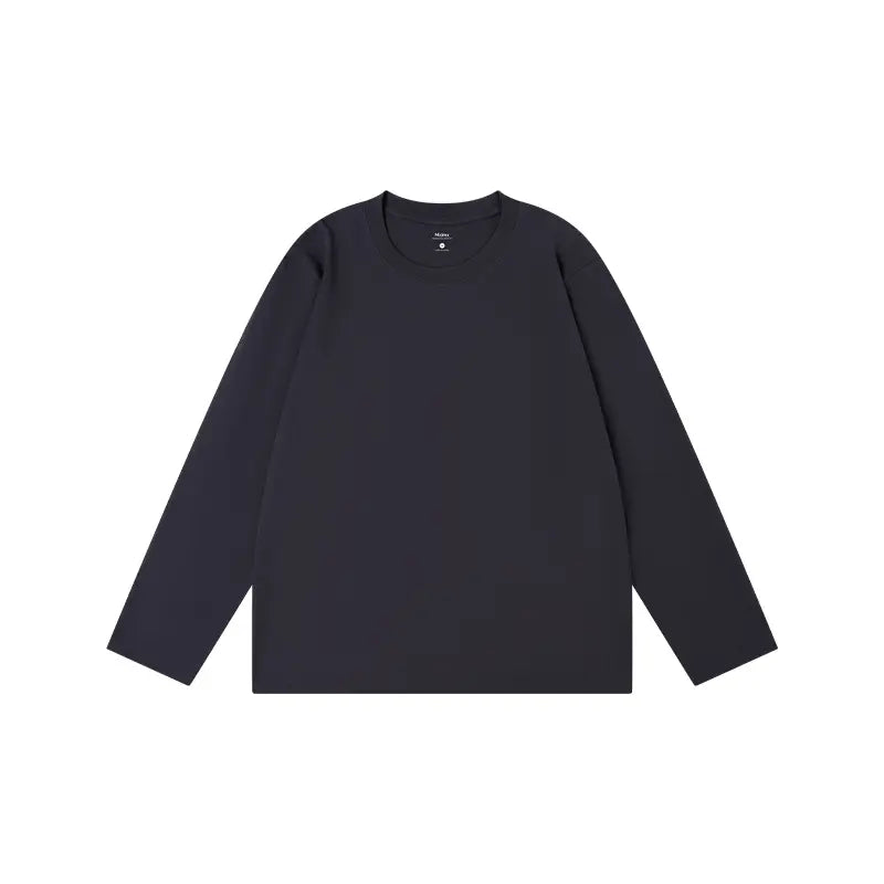 MIDMX Unisex Retro 100% Pure Cotton Heavyweight Plant-Dyed Long Sleeve Crewneck T-Shirt, Loose Fit Basic Top for Women’s Casual Streetwear, 2000S Vintage Style