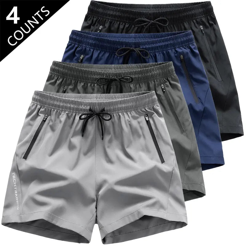 Sohochic Men's 4-Pack Summer Casual Quick-Grab Shorts - Comfortable, Stylish, Ready-to-Go, No Matching Needed Menswear Bottoms
