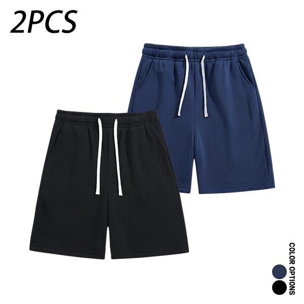 Pack of 4 men’s summer casual shorts: drawstring waist, skin-friendly and breathable, versatile loose fit for everyday wear, leisure, sports, and fitness.summervibes