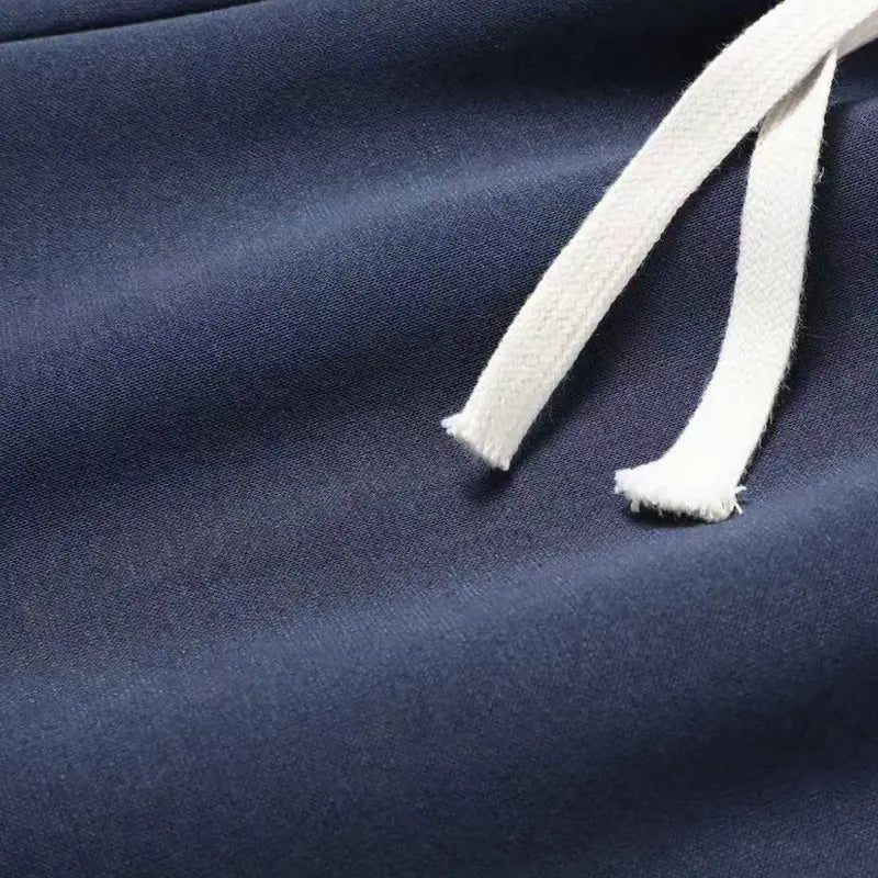 Men's Cotton Blend Casual Athletic Pants - All-Season, Casual Comfy Fit, Loose-Fit, Mid-Waist, Straight Cut, Solid Color, Mid-Winter Long Pants with Pockets, Xlarge for Everyday Wear