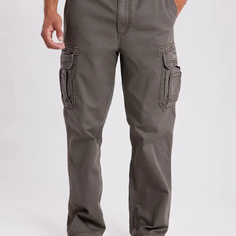 UNIONBAY Men’s Cargo Pants - Relaxed Fit Vintage Wash Cotton Twill Utility Trousers with Belt, Zip Fly Secure, Deep Pocket All-Purpose Cotton Fabric Streetwear Pants, All-Purpose Men's Pants