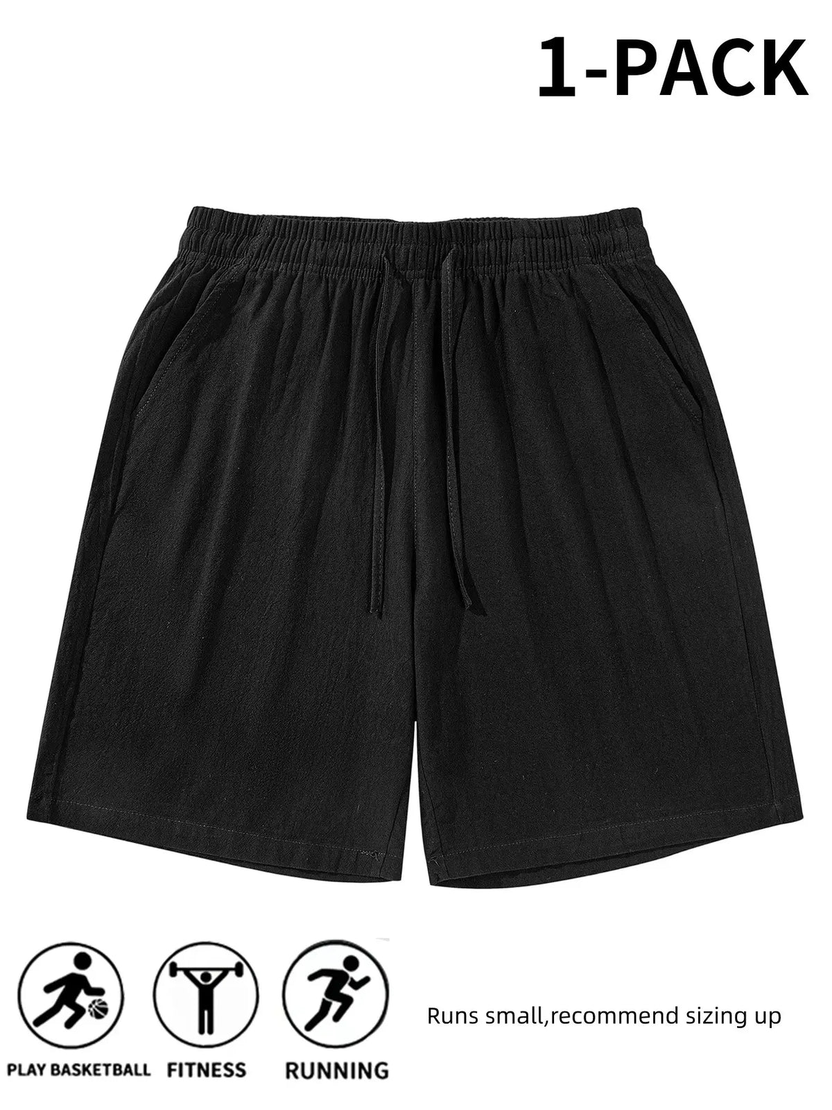 Men's Plain Linen Shorts, Casual Tropical Beach Shorts, Drawstring Waist Design, Summer Comfortable Bottoms, Breathable Comfy Shorts, Ideal for Daily Wear and Leisure Activities