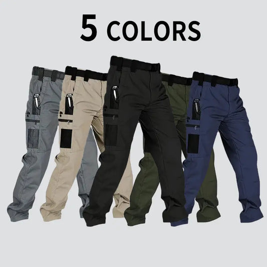 HOMUG Men's Solid Color Tactical Work Pants,230g/m² new fabricwith Multiple Pockets and Zipper Closures, Durable Outdoor Training Pants, Available in Multiple Colors, Fishing, outdoor activities, work, hiking, campingSuitable for Spring and Autumn Wear.,S