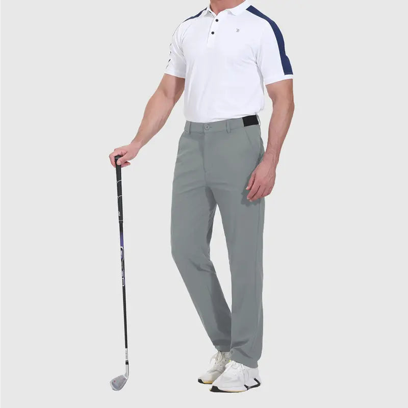 [CLEARANCE] GOPUNE Mens Fashion 4-Way Stretch Golf Pants Lightweight Quick-Dry Casual Work Pant with 3 Pockets Springtok Menswear Trouser Beige Plain Super Thinner Workwear