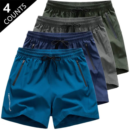 Sohochic Men's 4-Pack Summer Casual Quick-Grab Shorts - Comfortable, Stylish, Ready-to-Go, No Matching Needed Menswear Bottoms