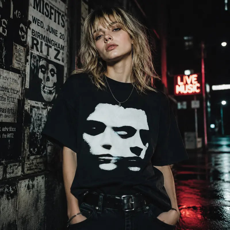 Y2K 90s 2Face Echo Hip-Hop T-Shirt - HeawyCotton Retro Rap Graphic Tee for Men Casual Menswear