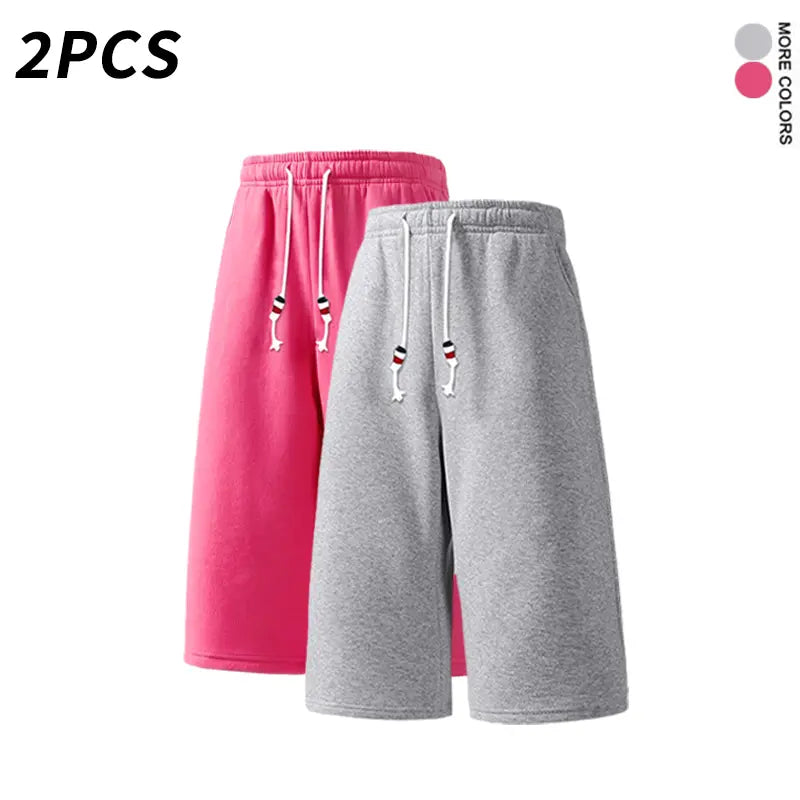SPEEALER Men’s 4PCS Baggy Oversized Loose-Fit Mid-Length Long Sweat Shorts, 7/8 Length, Drawstring Elastic Waist, Casual Bottoms