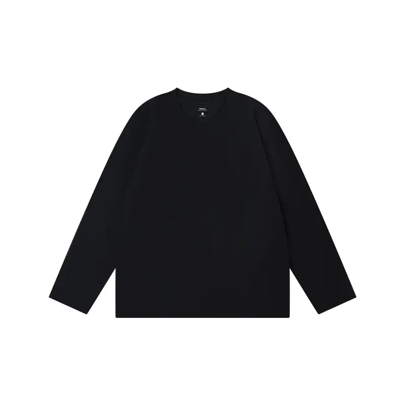 MIDMX Unisex Retro 100% Pure Cotton Heavyweight Plant-Dyed Long Sleeve Crewneck T-Shirt, Loose Fit Basic Top for Women’s Casual Streetwear, 2000S Vintage Style