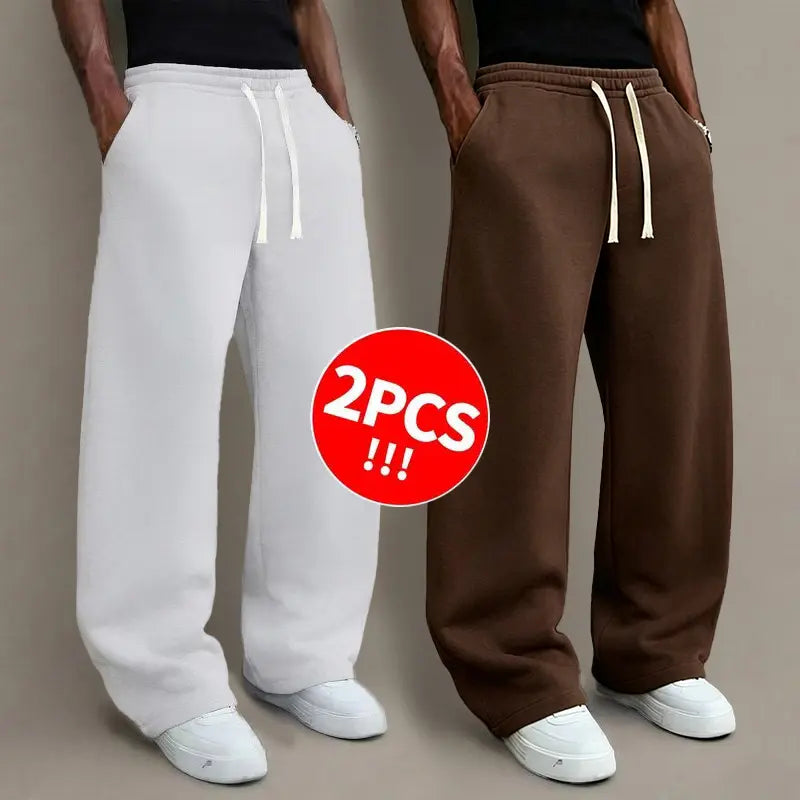 Men’s knit long pants for autumn/winter, 2-pack available (also offered as single item), hot sale during mid-season promotions