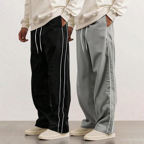 2 Piece Men's leisure Striped Pants Spring Autumn Trendy High Street Casual Loose summer Versatile Sports Trousers Men
