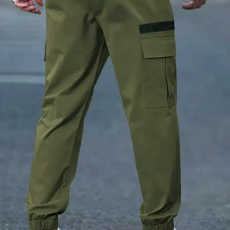 Men’s 3-Pack Polyester Cargo Pants - American Casual Straight-Leg Tapered Long Tactical Work Pants, Outdoor-Ready Fit with Zipper Pockets, All Seasons Basic Look for Commuting, Holiday Gift for Outdoor Enthusiasts