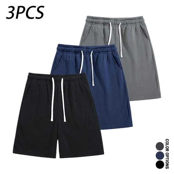 Multi-pack men’s casual shorts featuring a drawstring waist; skin-friendly, breathable, and versatile. Summer loose-fit men’s shorts for everyday wear, sports, and fitness.summervibes