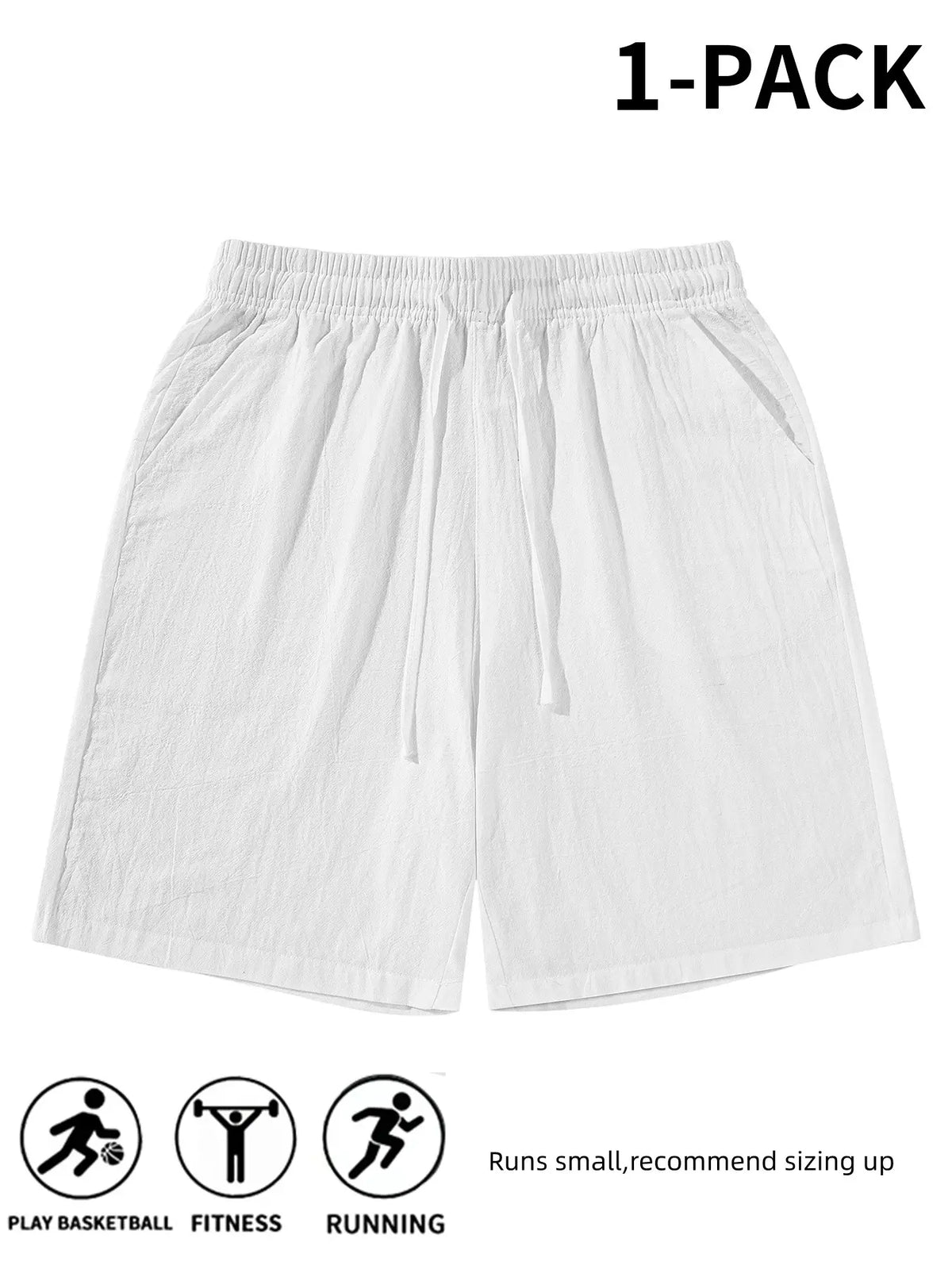 Men's Plain Linen Shorts, Casual Tropical Beach Shorts, Drawstring Waist Design, Summer Comfortable Bottoms, Breathable Comfy Shorts, Ideal for Daily Wear and Leisure Activities