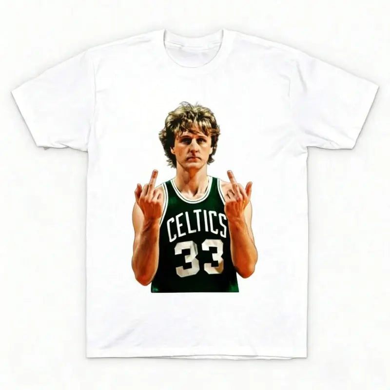 Larry Bird Retro 90s T-Shirt Black Shirt Men's Shirts Vintage Men's Clothing Streetwear Casual Crewneck Top