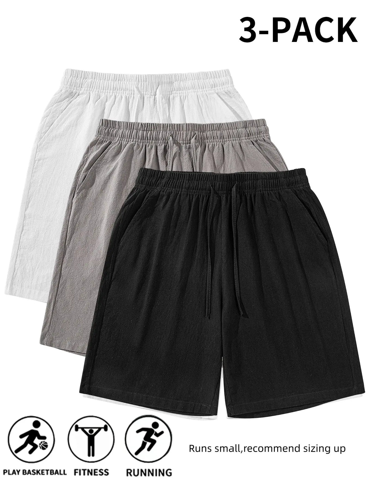 Men's Plain Linen Shorts, Casual Tropical Beach Shorts, Drawstring Waist Design, Summer Comfortable Bottoms, Breathable Comfy Shorts, Ideal for Daily Wear and Leisure Activities