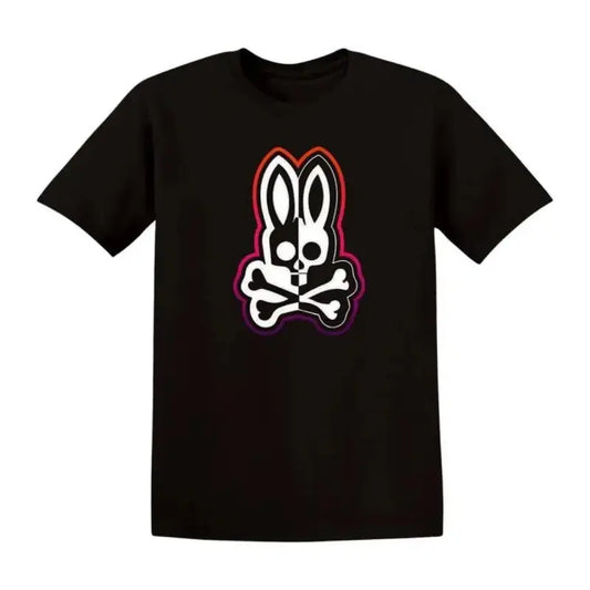 Oversized Loose Bone Skeleton Rabbit Graphic Tee For Men & Women, Breathable Crew Neck Couple Matching Daily Streetwear T-Shirt