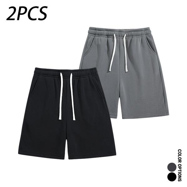 Pack of 4 men’s summer casual shorts: drawstring waist, skin-friendly and breathable, versatile loose fit for everyday wear, leisure, sports, and fitness.summervibes