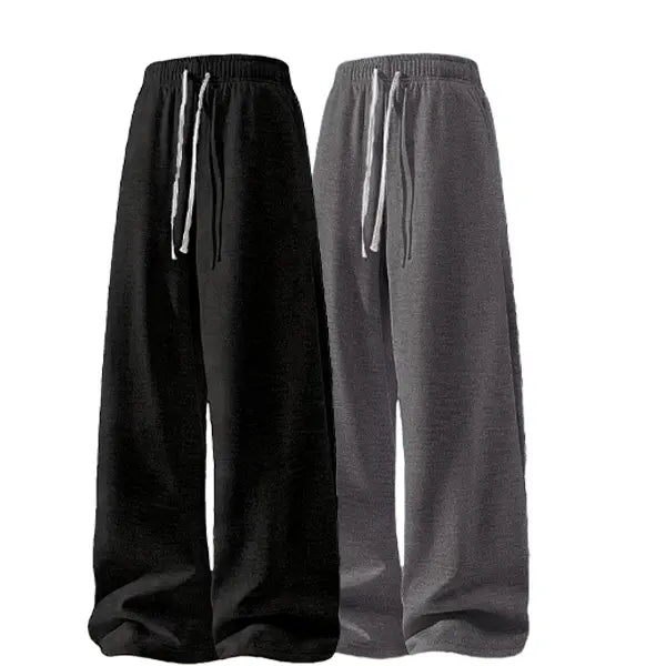 Men's 3-Pair Plain Joggers - 100% Polyester Lightweight Loose Straight Sweatpants, Drawstring, Side Pockets, Soft, Light Grey/Black/Dark Grey, 4-Season Comfort, Menswear for Sports, Gym, Casual Use, Grey Sweatpants