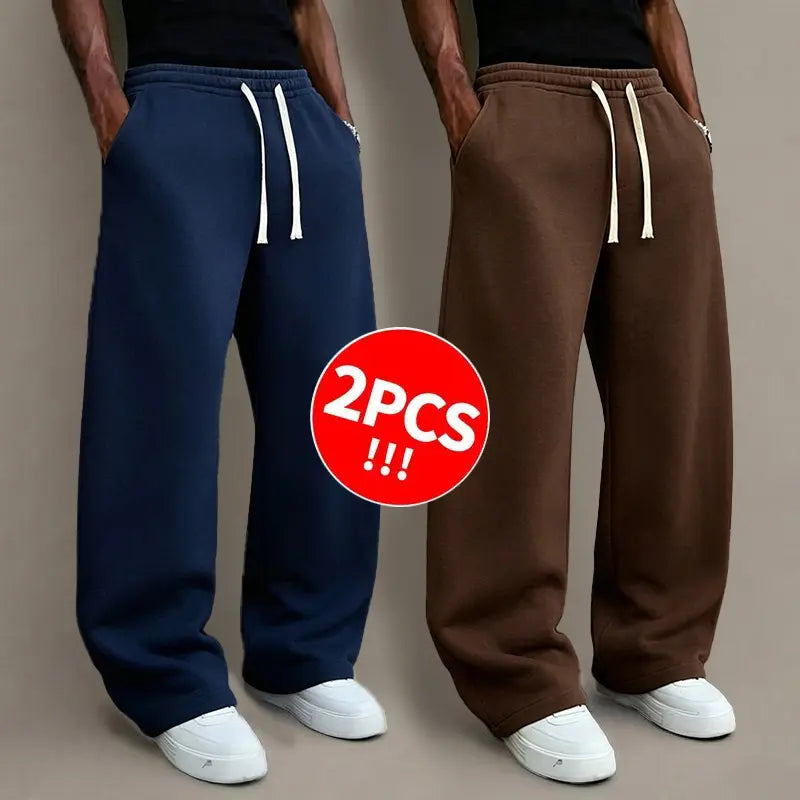 Men’s knit long pants for autumn/winter, 2-pack available (also offered as single item), hot sale during mid-season promotions