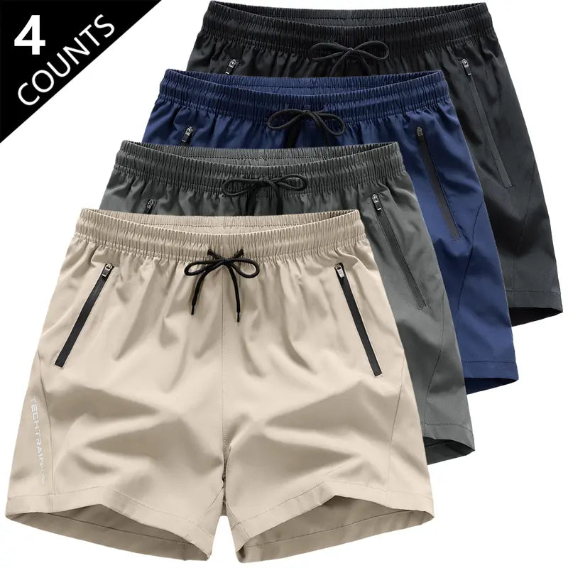 Sohochic Men's 4-Pack Summer Casual Quick-Grab Shorts - Comfortable, Stylish, Ready-to-Go, No Matching Needed Menswear Bottoms