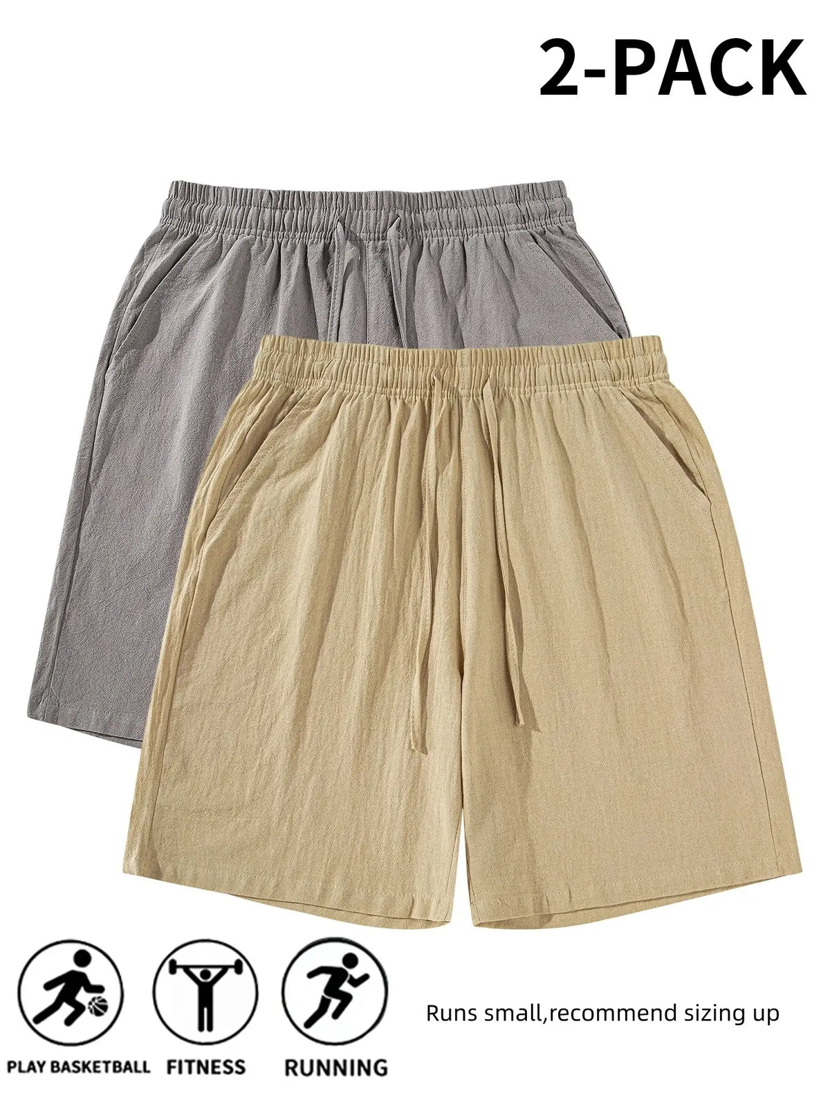 Men's Plain Linen Shorts, Casual Tropical Beach Shorts, Drawstring Waist Design, Summer Comfortable Bottoms, Breathable Comfy Shorts, Ideal for Daily Wear and Leisure Activities