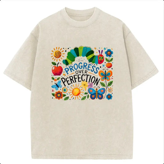 Holafish 2026 Pure Cotton Crewneck Oversized "The caterpillar" Printed Acid Wash T-Shirt Retro Graphic Printed Unisex Fashion Tees Deals For You Days Summer Deals For You Days
