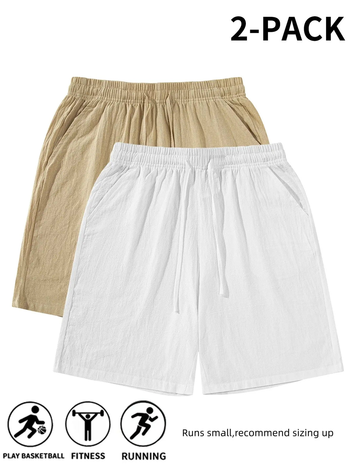 Men's Plain Linen Shorts, Casual Tropical Beach Shorts, Drawstring Waist Design, Summer Comfortable Bottoms, Breathable Comfy Shorts, Ideal for Daily Wear and Leisure Activities