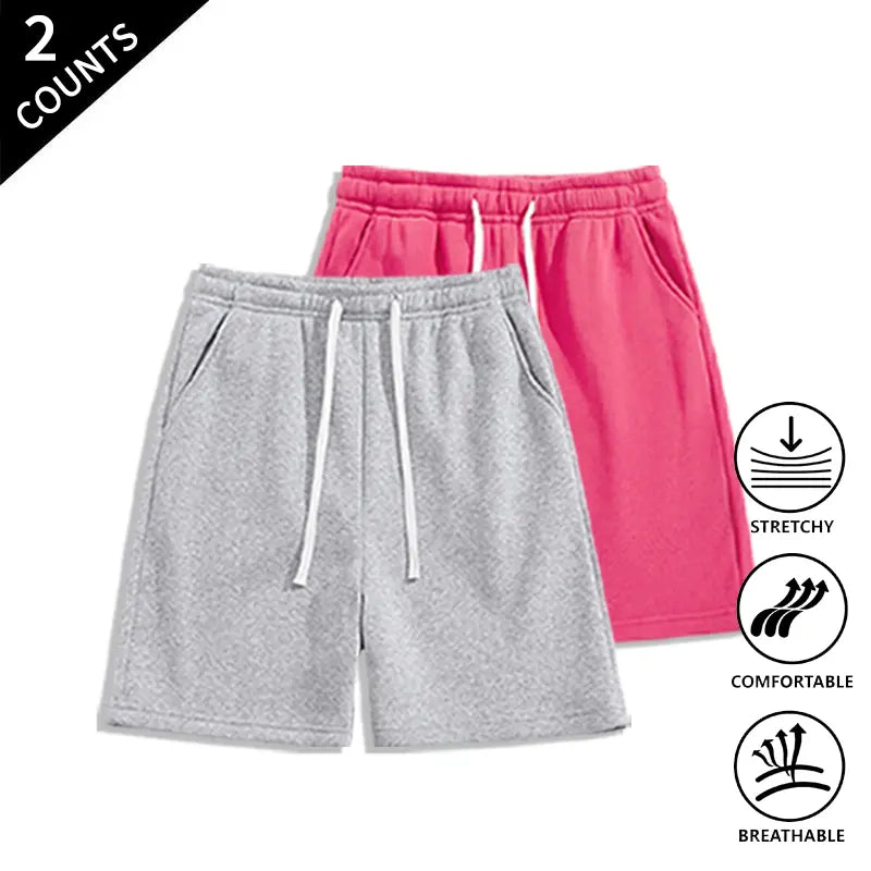 Summer Wins Menswear Men’s 2-Pack Pocketed Casual Shorts - Breathable Cool Men’s Shorts with Stretch Fabric That Moves With You, Elastic Waist for Relaxed Weekends & All-Day Comfort, Casual Shorts For Relaxed Weekends