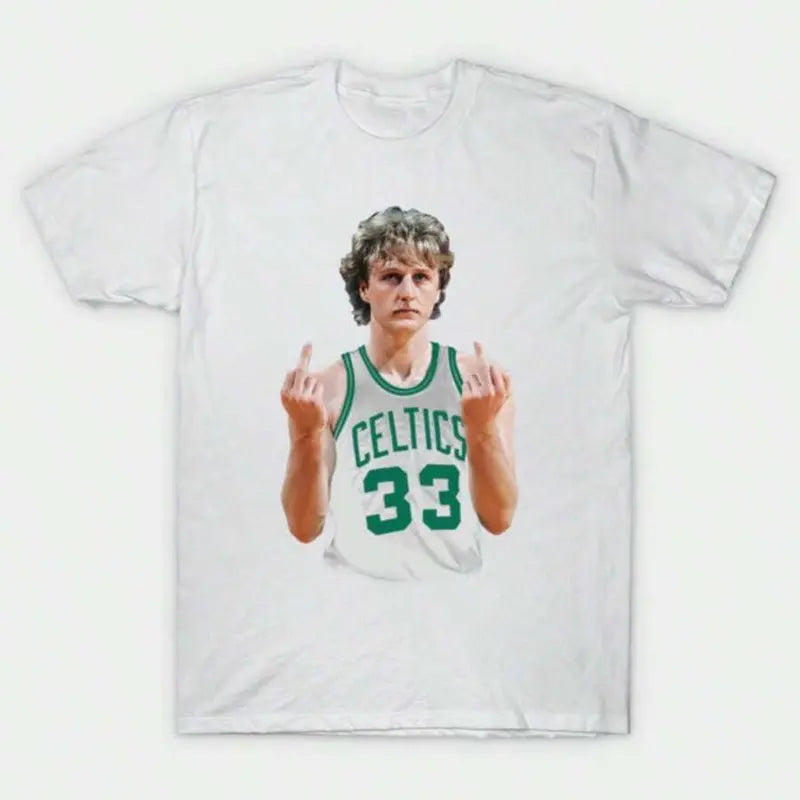 Larry Bird Retro 90s T-Shirt Black Shirt Men's Shirts Vintage Men's Clothing Streetwear Casual Crewneck Top