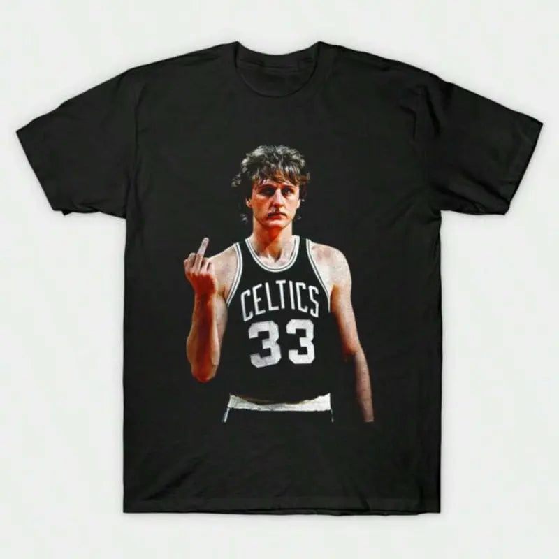 Larry Bird Retro 90s T-Shirt Black Shirt Men's Shirts Vintage Men's Clothing Streetwear Casual Crewneck Top