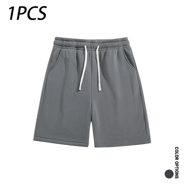 Pack of 4 men’s summer casual shorts: drawstring waist, skin-friendly and breathable, versatile loose fit for everyday wear, leisure, sports, and fitness.summervibes