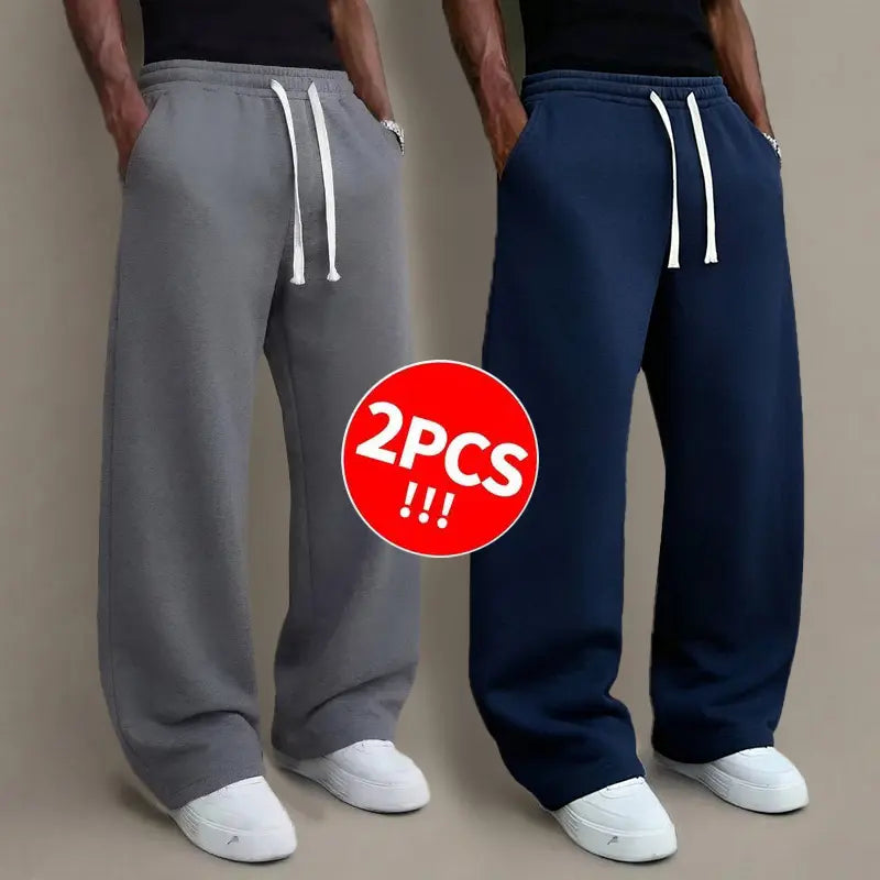 Men’s knit long pants for autumn/winter, 2-pack available (also offered as single item), hot sale during mid-season promotions