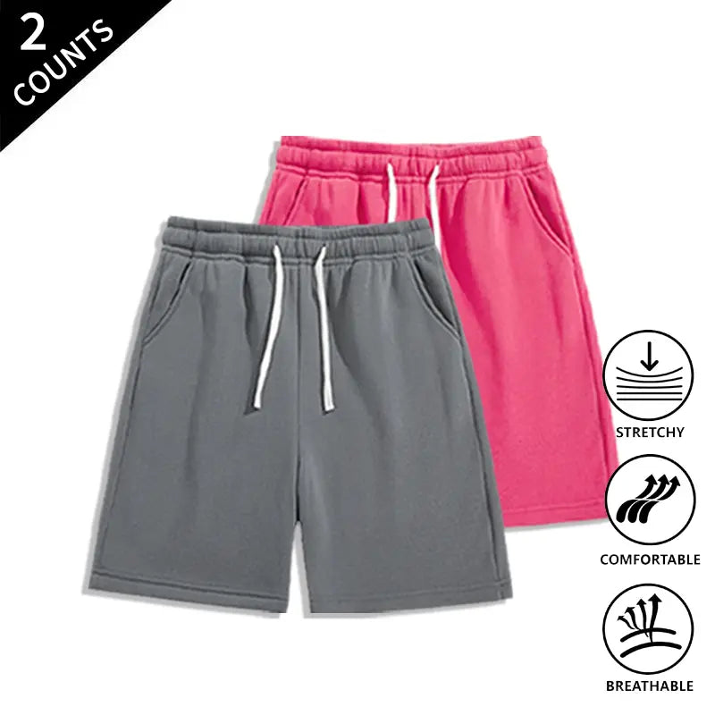 Summer Wins Menswear Men’s 2-Pack Pocketed Casual Shorts - Breathable Cool Men’s Shorts with Stretch Fabric That Moves With You, Elastic Waist for Relaxed Weekends & All-Day Comfort, Casual Shorts For Relaxed Weekends