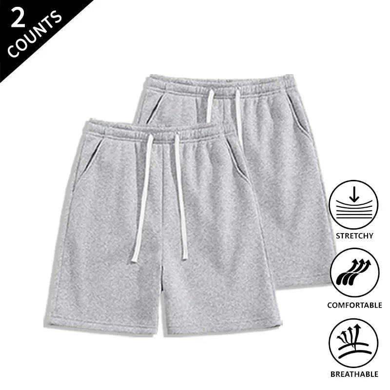 Summer Wins Menswear Men’s 2-Pack Pocketed Casual Shorts - Breathable Cool Men’s Shorts with Stretch Fabric That Moves With You, Elastic Waist for Relaxed Weekends & All-Day Comfort, Casual Shorts For Relaxed Weekends