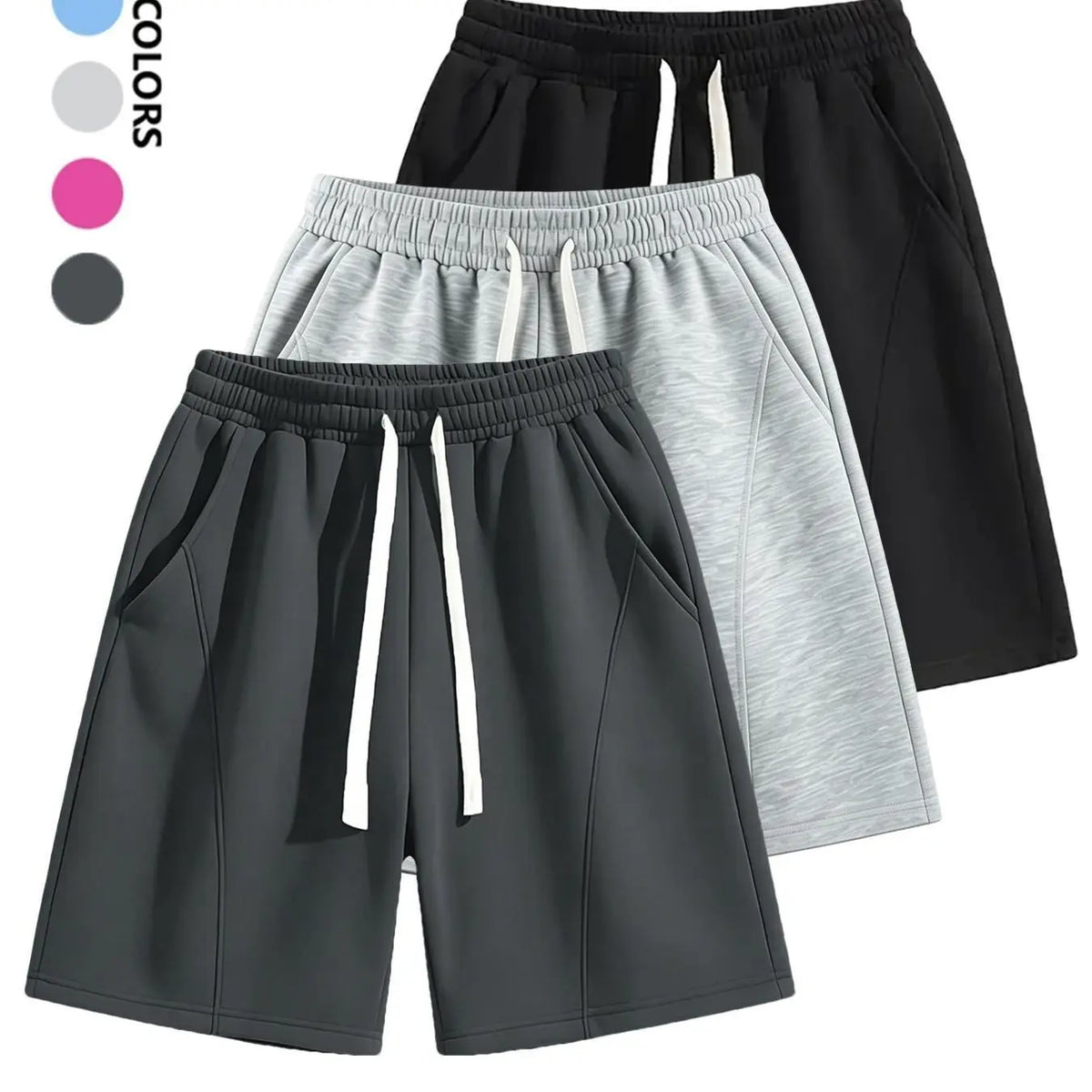 Men's Casual Breathable Stretch Shorts, Plain, Versatile Outdoor Wear, Comfortable and Stylish, Perfect for Daily Activities, Ideal for All Seasons, Casual Streetwear Shorts, Summer Fashion Shorts