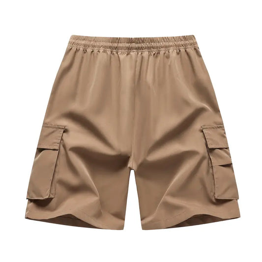 Men's Baggy Mid-Waist Drawstring Cargo Shorts - Loose-Fit Mid-Length Aesthetic Streetwear Bottoms with Multiple Pockets, Practical Design for Summer Athletic Wear, Menswear Pants Alternative, Baggy Cargo Jorts Men's Shorts, Cargo Colorway Men's Shorts