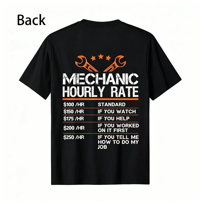 Summer t Shirts Funny Mechanic Hourly Rate Auto Repair Mechanic Labor Rates T-Shirt