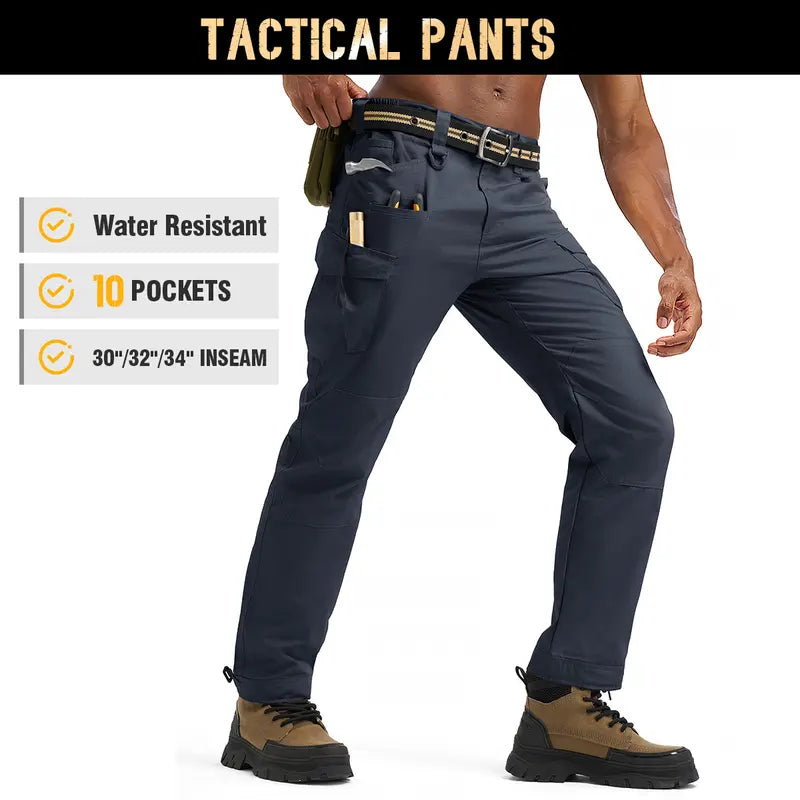GOPUNE Men's Tactical Work Pants Lightweight Multi-Pocket Water Resistant Cargo Pants Ripstop Hiking Military Construction Outdoor Pants 10 Pockets #outdoorfun #bluecollar#workpants